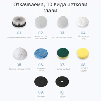 Електрическа многофункционална почистваща четка за под, подова четка за търкане, USB презареждаща се, механично управление, модел 906, време на работа под 2 часа