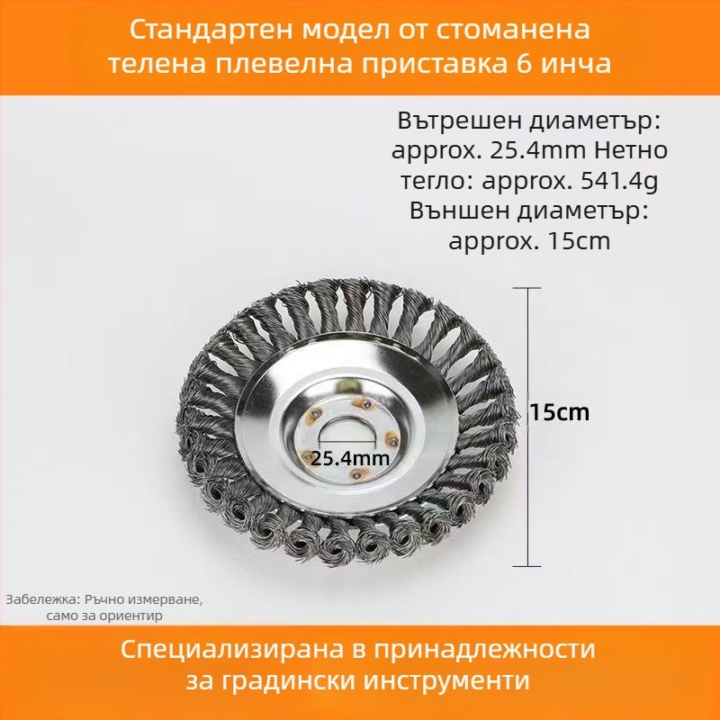 Колесо за плевене за косачка със стоманена тел – Luckland, метал, тегло 0,5 кг, опаковано в цветна кутия