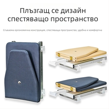 Гладилна дъска Vicky's Choice, сгъваема, с безшумна плъзгаща релса, мобилно съхранение, въртене на 180°, устойчива на високи температури