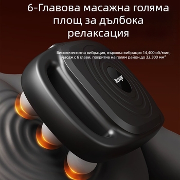 Шестглавен масажор за фасцията за цялото тяло, мотор с четки, вградена батерия 2000–4000 mAh, 5+ скорости, шум 36–45 dB