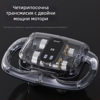 Шестглавен фасциален масажор за мускули – масажор с четков мотор, LCD дисплей, многостепенно регулиране и интелигентно изключване, вграден 1200–2000mAh акумулатор, 3–6 ч работа, шум 36–45 dB