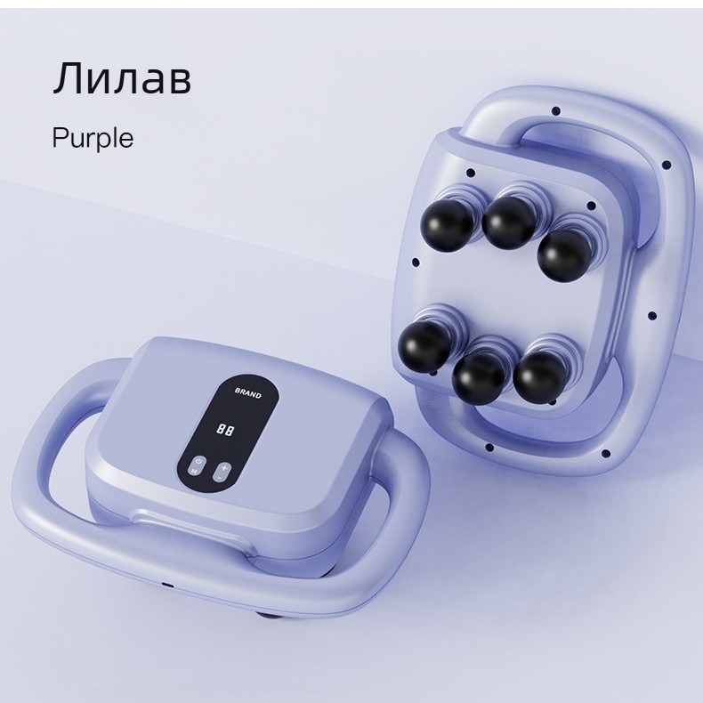 Шестглавен фасциален масажор за мускули – масажор с четков мотор, LCD дисплей, многостепенно регулиране и интелигентно изключване, вграден 1200–2000mAh акумулатор, 3–6 ч работа, шум 36–45 dB