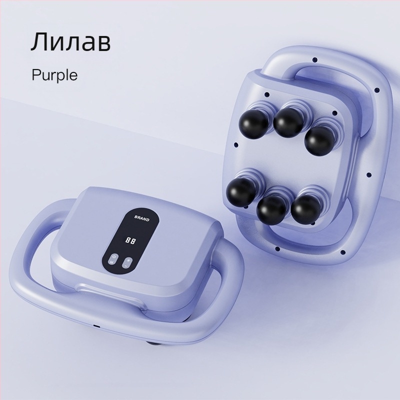 Шестглавен фасциален масажор за мускули – масажор с четков мотор, LCD дисплей, многостепенно регулиране и интелигентно изключване, вграден 1200–2000mAh акумулатор, 3–6 ч работа, шум 36–45 dB