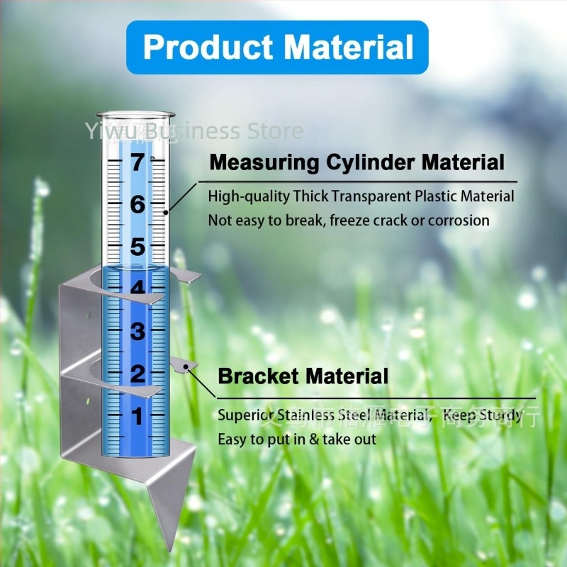 Дъждомер XY-155, неръждаема стомана, монтажна рамка със колона за външен двор, диапазон 0–7