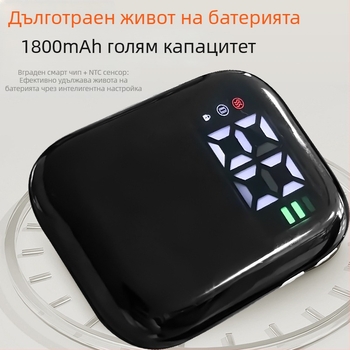 Безжичен загряващ колан за кръста с вибрационен масаж и терапия с червена светлина, USB захранване, 3 скорости, 8+ масажни глави, горещ компрес