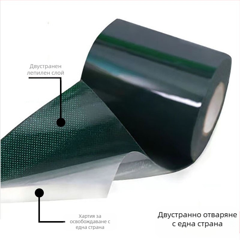 Лента за шевове на изкуствена трева, двустранна, основа от нетъкан текстил, гумено лепило, дебелина 0,6 мм, хартиено ядро