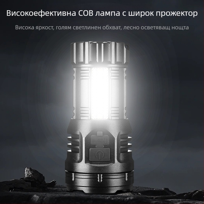 Мини пластмасов фенер със дизайн на чудовище с девет очи, странично осветление, COB LED светлина, магнитна задна част, странична клипса