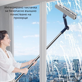 Двустранна чистачка за прозорци и скребец за стъкло от неръждаема стомана за домашна употреба