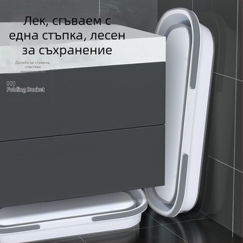 Сгъваема кофа за моп за домашна употреба, неръждаема стоманена пръчка за моп, водопоглъщаща и пранеща се