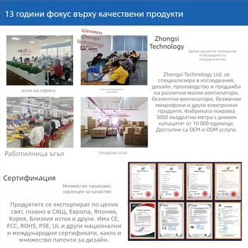 Вентилатор със спрей за къмпинг: USB захранване, 4 скорости, безшумен 36–45 dB, 3 лопатки, безчетков мотор, вградена батерия 6000mAh