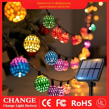 Закачваща LED нишкова лампа, метална сфера в марокански стил, модел CL-MLGQ01, 100 lm, 3V, регулируема яркост