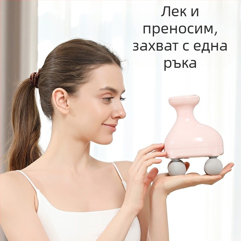 Ръчен Fascia Gun масажор за шия, рамене и цялото тяло, с 4 глави, електрически перкусионен масажор с LCD, 5+ скорости, вградена батерия 500–800 mAh, шум 46–70 dB