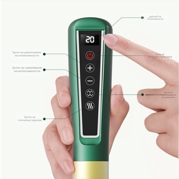 Умен апарат за вакуумни чашки с отрицателно налягане и скрапинг, нагряване, четка за меридиани, зареждане и управление с бутони