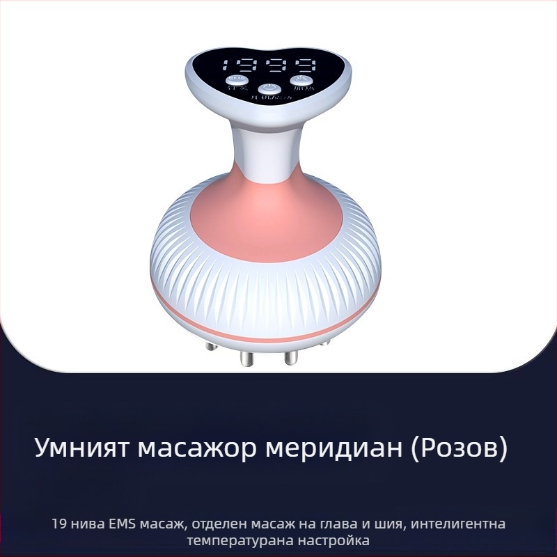 X1009 Преносим електрически меридианен масажор за цялото тяло, презареждаем, температурен контрол 55°C, безстепенна скорост, ABS корпус, 1200mAh батерия