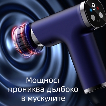 Фасциален масажор – компактно устройство за мускулна релаксация (USB презареждаем, таймер, механичен контрол)