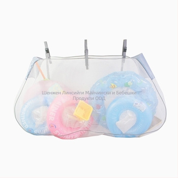 Пластмасова тъкана мрежеста торба за оградата на басейна, голям капацитет за съхранение на плувни колца и топки, самозалепваща, материал PP, носимост 1-10