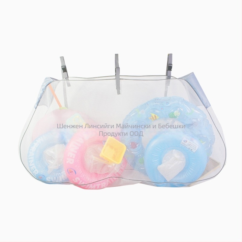 Пластмасова тъкана мрежеста торба за оградата на басейна, голям капацитет за съхранение на плувни колца и топки, самозалепваща, материал PP, носимост 1-10