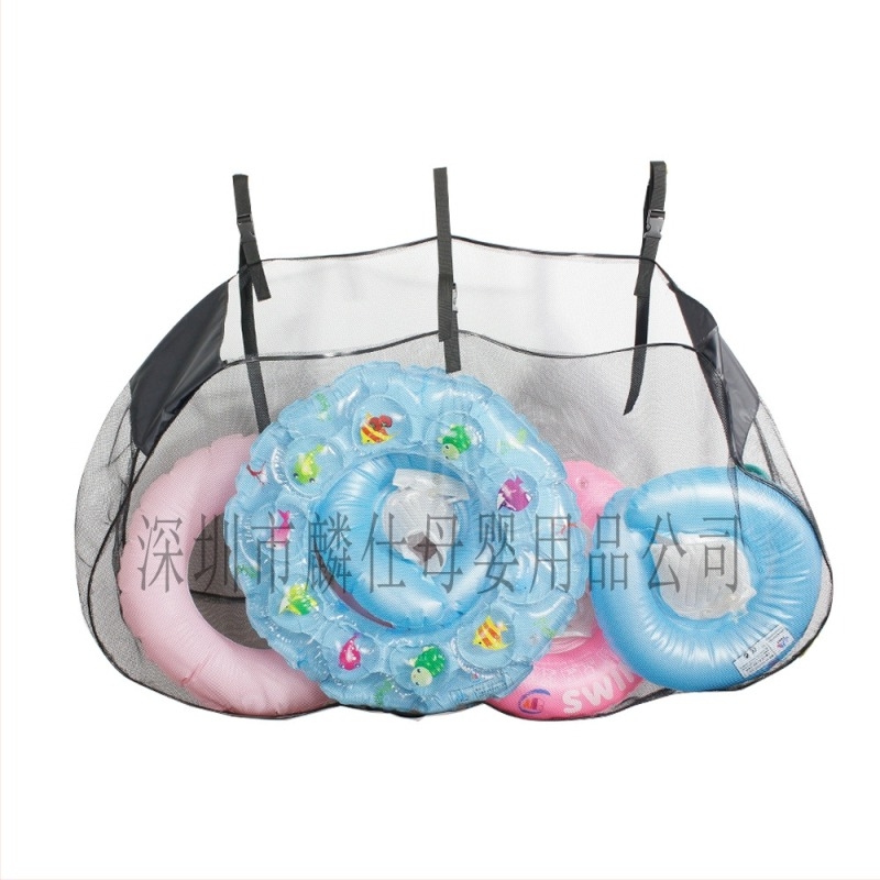 Пластмасова тъкана мрежеста торба за оградата на басейна, голям капацитет за съхранение на плувни колца и топки, самозалепваща, материал PP, носимост 1-10