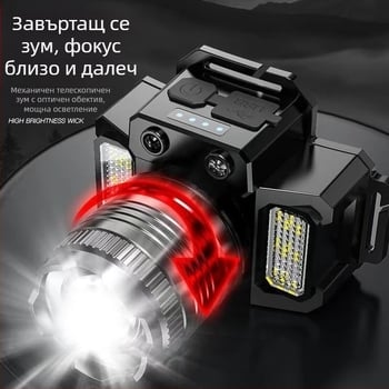 Челна лампа с LED, 3W, 1500mAh, ръчно задвижване, обхват 200–500 м