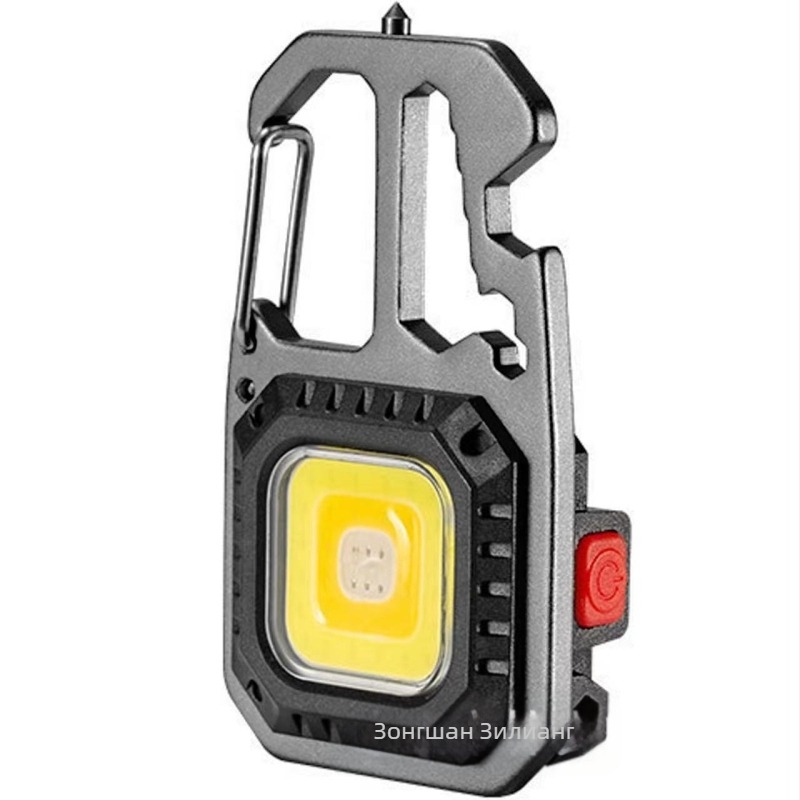 Мултифункционална LED светлина за ключодържател с COB, 10W, презареждаща се батерия 500mAh, корпус от алуминиева сплав, кука за закачане