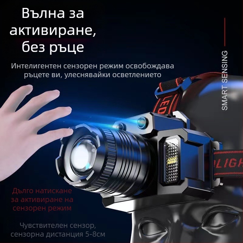 Челна LED лампа с USB зареждане за къмпинг и риболов — сензорна нощна светлина, 360° въртене, 30W, 4800mAh