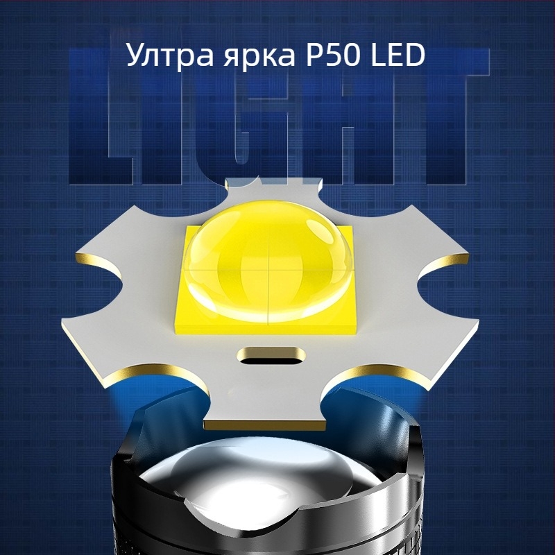 Презареждаем LED фенер с телескопичен зум и цифров дисплей (LED, 1200mAh, 3W, Телескопичен зум, Цифров дисплей)