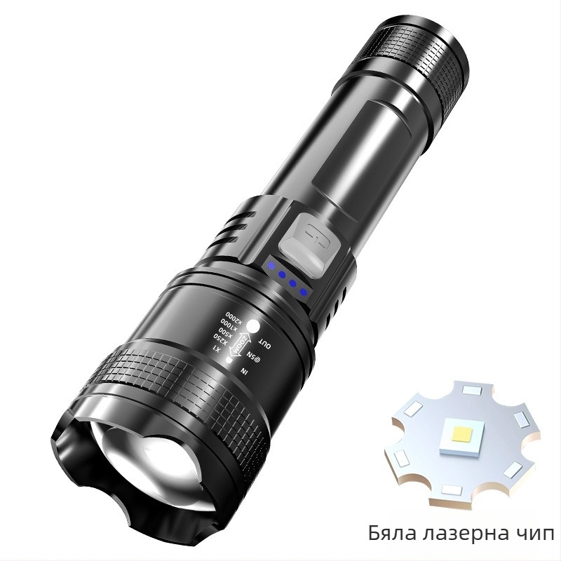 Презареждаем LED фенер с телескопичен зум и цифров дисплей (LED, 1200mAh, 3W, Телескопичен зум, Цифров дисплей)