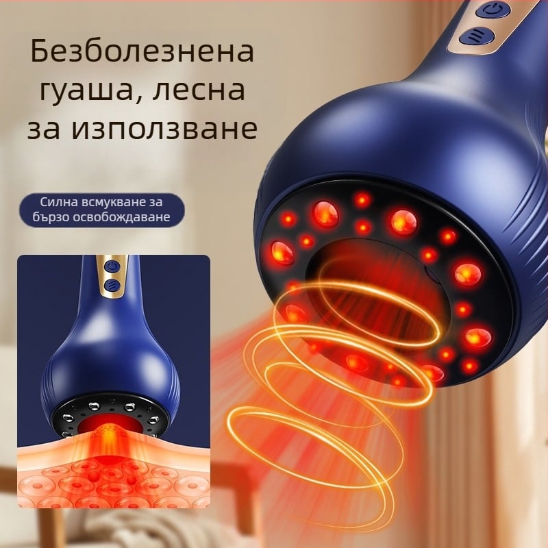 Устройство за вакуумен купинг с отрицателно налягане за масаж на меридиани, USB захранване, модел A700, температура 30–60°C, девет степени, ABS корпус