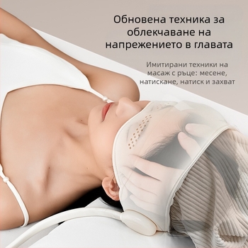 Масажор за глава и очи с интегриран шлем, масаж с въздушни възглавници, презареждаем, 3 скорости, управление с бутон, модел HD-01