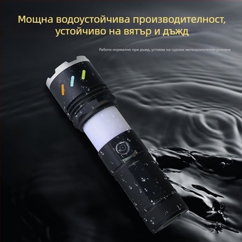 Xintu къмпинг лампа-фенер от алуминиева сплав, 4500mAh, 30W LED, телескопично увеличение, 360° въртене, ръчно зареждане
