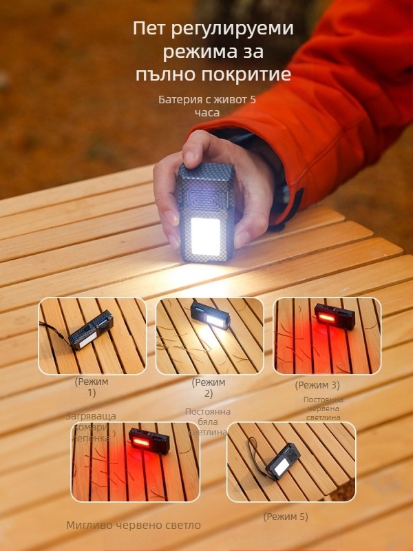 Външна лампа против комари – LED, презареждаща се, къмпинг осветление с функция против комари