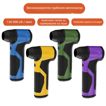 Преносим ръчен вентилатор за къмпинг на открито с вградена 6000 mAh литиева батерия, AC мотор, ABS корпус, 6 лопатки и 4 скорости