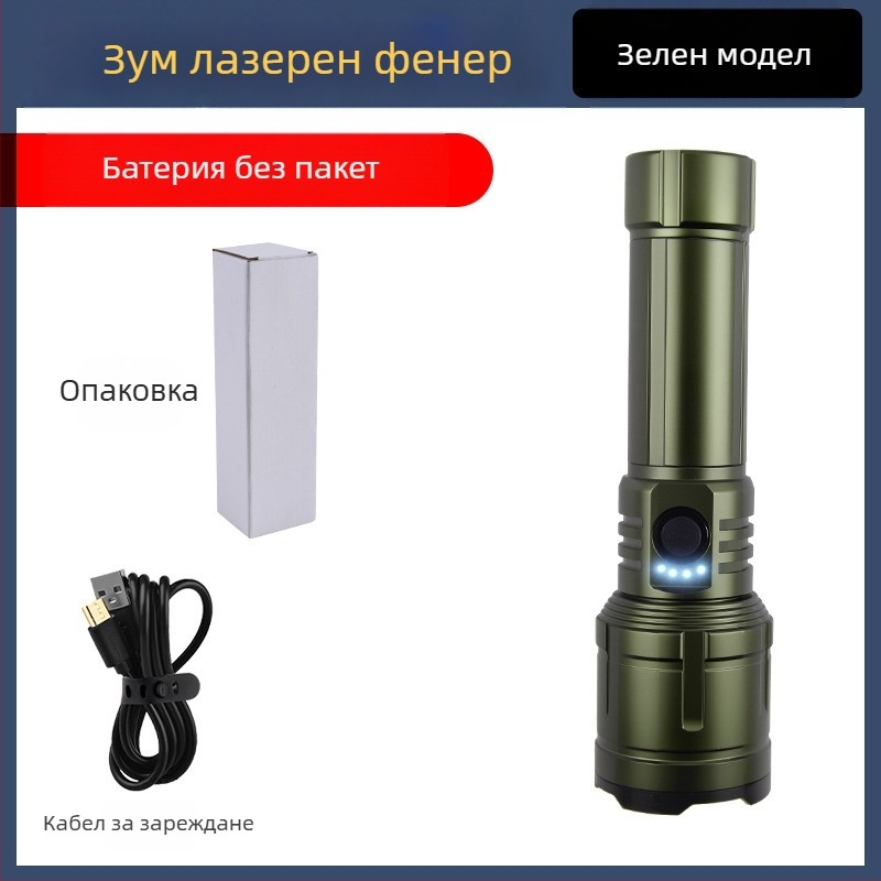 LED фенерче за къмпинг и открито – 20W, презареждаем, батерия 18650/26650, 360° въртене, обхват ≥500 m