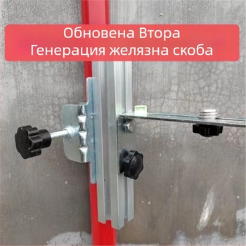 Нивелир с телескопичен прът – железен крепеж, пластмасова платформа за пан/наклон, регулируем прът, лазерен принцип