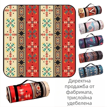 Пикник мат с удебелен фланелен слой и алуминиево фолио, водоустойчив и влагозащитен, за повече хора, тегло 1000 г