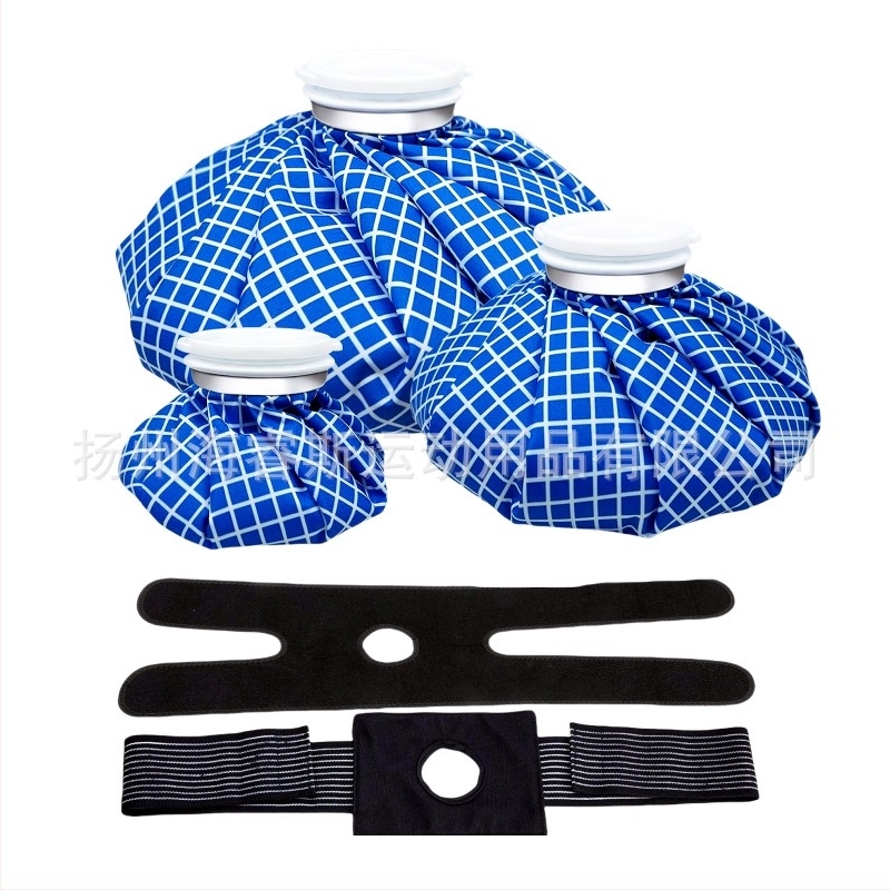 Леден пакет с плат каре шарка, 1500 мл, двупосочно охлаждане/нагряване, за коляно и глезен, преносим с водно напълване и лента