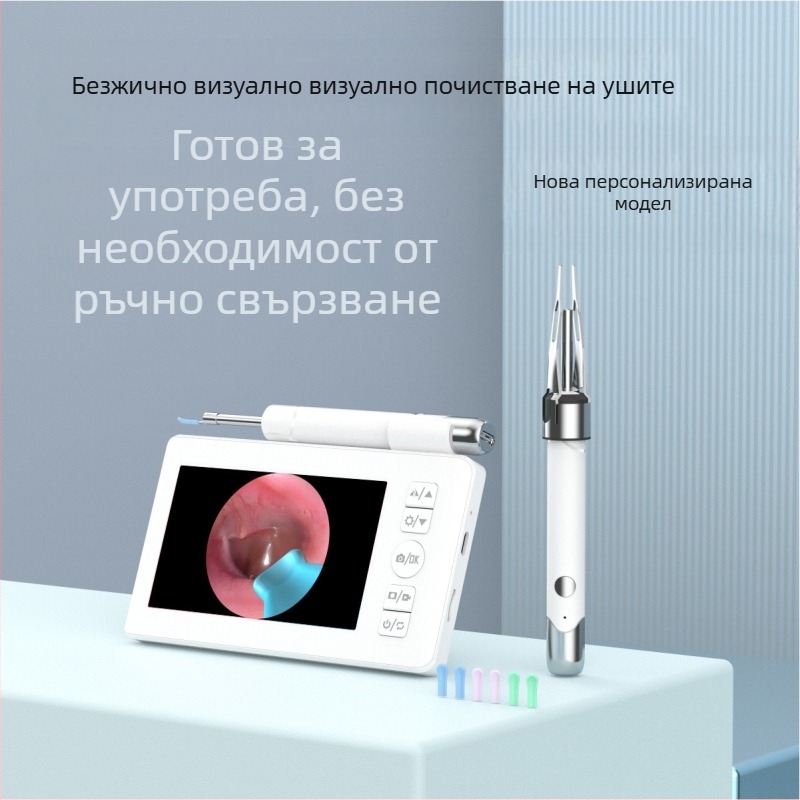 Glow ушна лъжица с дисплей, безжично визуално устройство за ухо със щипки, PC+ABS материал