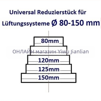 PVC редуктор за вентилационна тръба – пластмасов, адаптер през стената, дебел и удължен дизайн