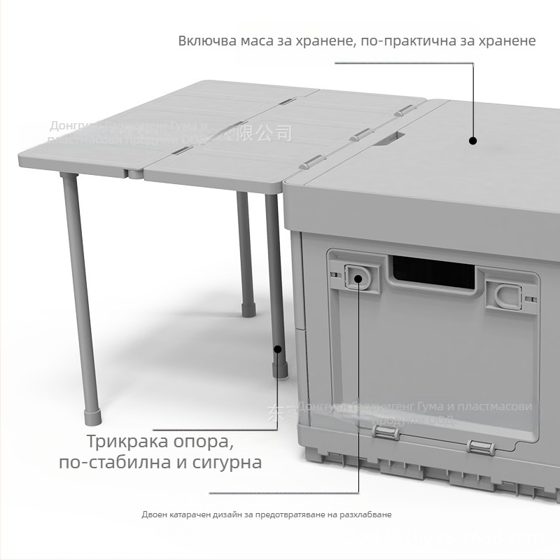 Разгъваема кутия за съхранение за къмпинг, преносим автомобилен органайзер, PP пластмасова кутия 10–20 л