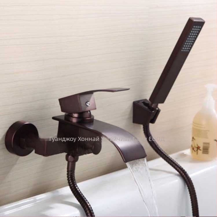 ORB водопаден комплект за вана и ръчен душ, стенен монтаж, меден, модел HD-0909b, функции: балончета, дъжд, пръскане