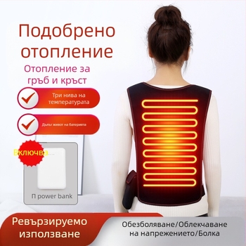Устройство за талия и гръб с инфрачервено нагряване и контрол на температурата, таймер, 3 нива, 10W, 5V, 55–65°C, защита за гръб