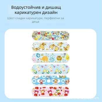 Phaeton лепенка за рани с карикатурен дизайн, водоустойчива и дишаща, хемостатичен пластир за крак, 100 бр