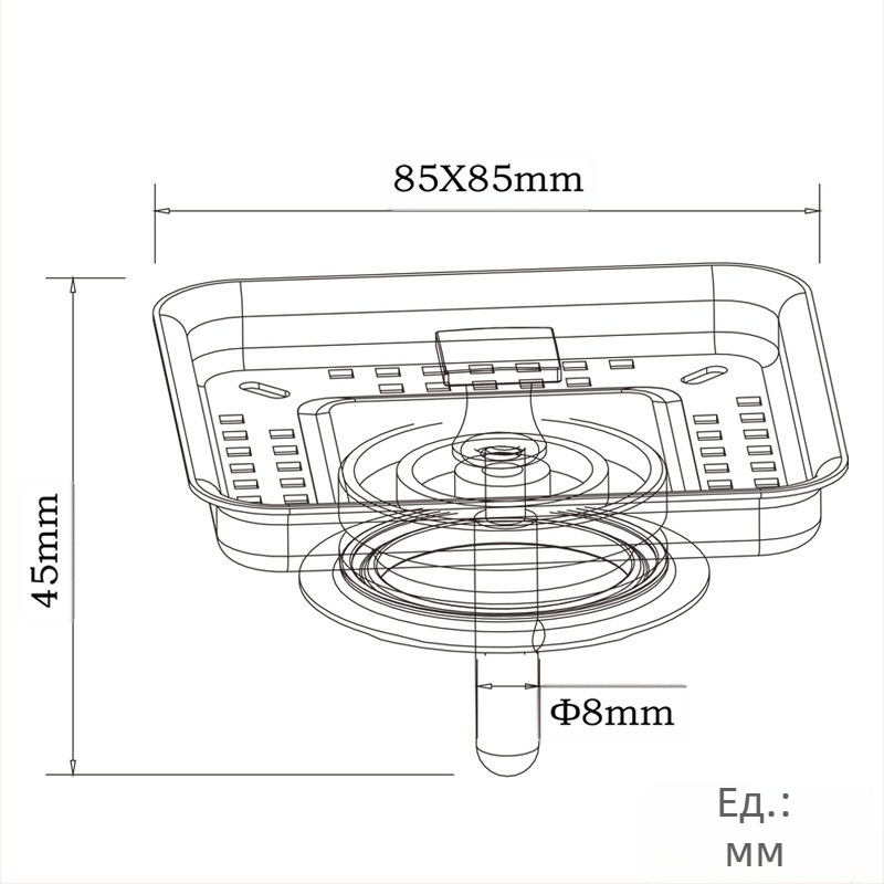 Стопер за кухненска мивка с филтър, 304 неръждаема стомана, модел QS724C001, модерен минималистичен стил