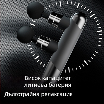 Масажор за мускули с 6+ накрайника, вградена батерия 1200–2000 mAh, компактен преносим дизайн, многоскоростен контрол, тиха работа под 36 dB