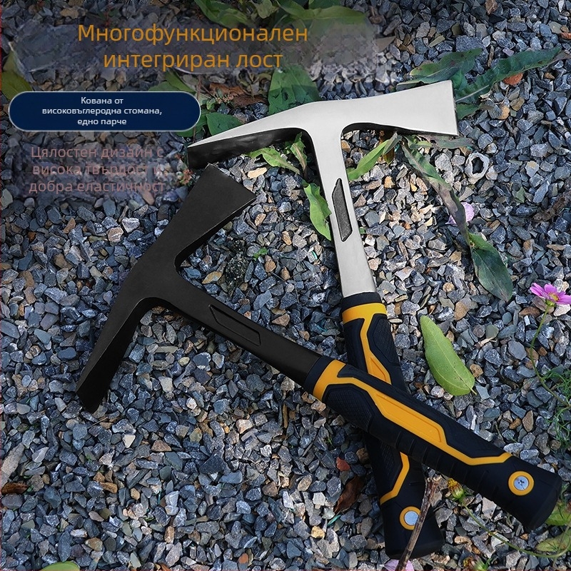 Мултифункционална кирка с едноцял корпус — върхово и плоско острие, ударна функция за градина и ферма