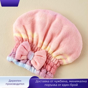 Шапка за сушене на коса, изработена от коралов флис, 150D прежда, шестноплетено тъкане, тегло под 30 г
