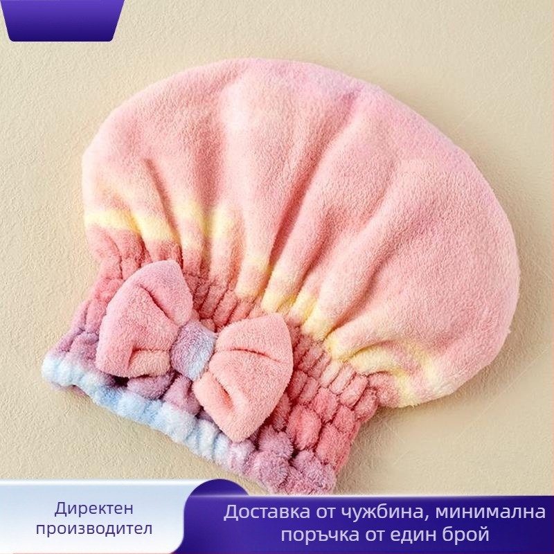 Шапка за сушене на коса, изработена от коралов флис, 150D прежда, шестноплетено тъкане, тегло под 30 г