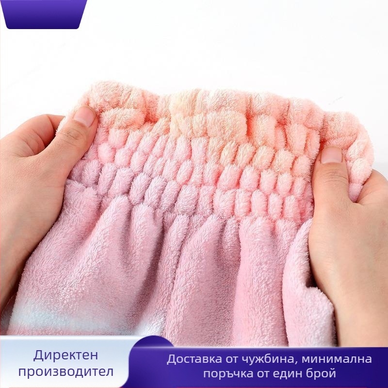 Шапка за сушене на коса, изработена от коралов флис, 150D прежда, шестноплетено тъкане, тегло под 30 г