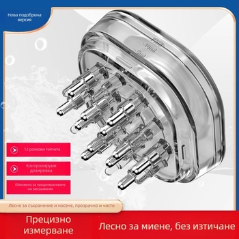 Smooth Hair XF-1 апликатор за лекарства при скалп със квадратен прозрачен водещ гребен – 38 г, контрол на омазняването, успокояване на скалпа, масажна глава с есенция за растеж на косата