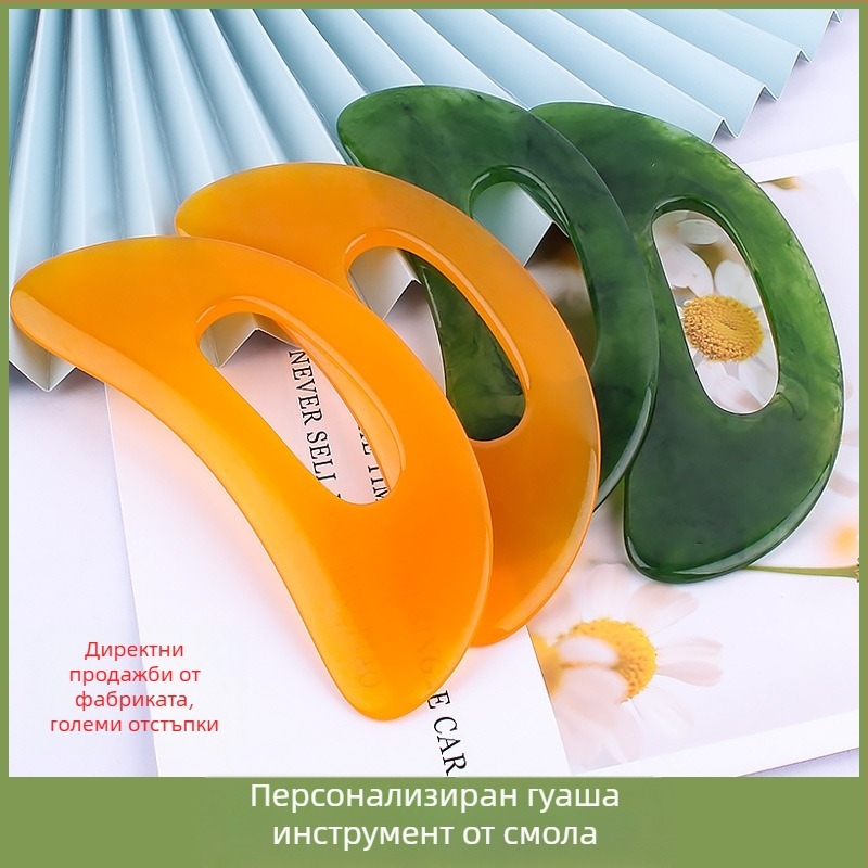 Дъска за масаж с ножовидна форма, от смола, за масаж на гърба и корема; здравословен масаж; тегло 200 g